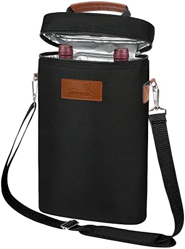 Tirrinia 2 Bottle Insulated Wine Tote Carrier Bag by Tirrinia