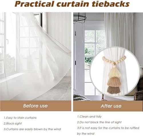 SRG Curtain Tiebacks for Curtains 2 Pack, Decorative Magnetic Curtain Holdbacks - Image 4