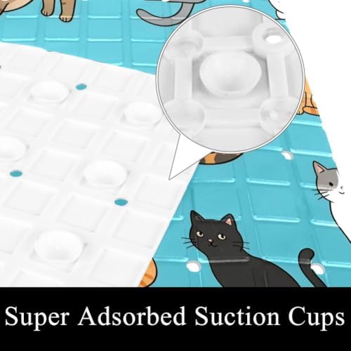 Bathtub Mat Non Slip 26.8x15.1 Inch, Cats Shower Mat - Image 3