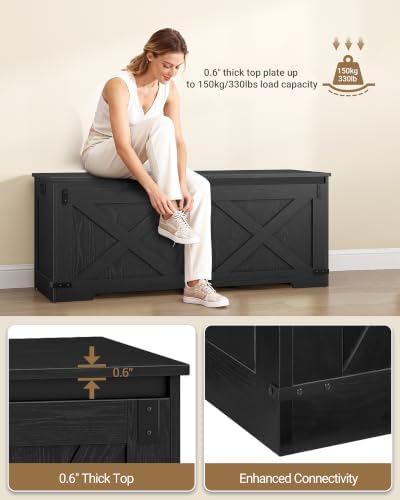 Hzuaneri 47" Storage Bench, Lift Top, 225L/59Gal Storage Chest - Image 4