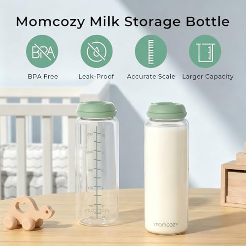 Momcozy Natural Baby Bottle, 12oz Narrow-Neck Breast Milk Container, Breastmilk - Image 2