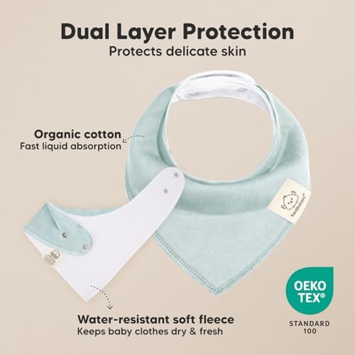 8pk Organic Baby Bandana Bibs for Drooling and Teething - Image 2