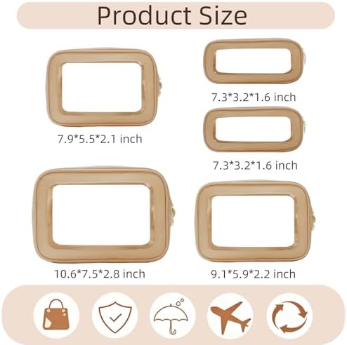 5PCS Diaper Bag Organizer Pouch Set，Clear Organizer Bags, TSA Approved Toiletry - Image 2