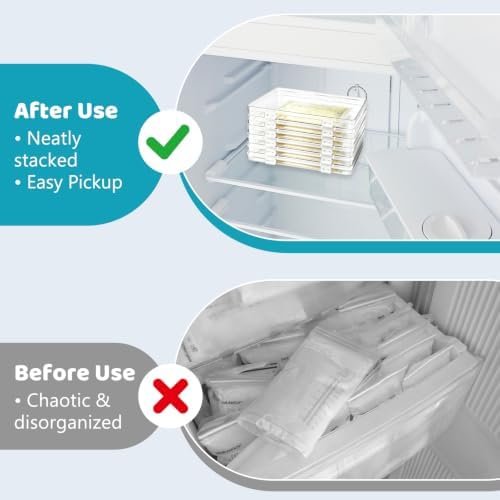 6 Pcs Clear Flat Breast Milk Freezer Storage Organizer, Space Saving Breastmilk - Image 4