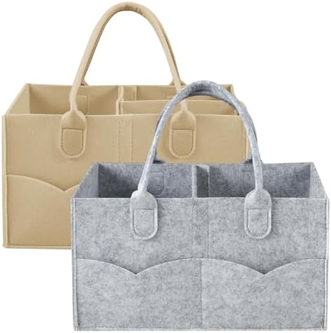 PandaEar 2 Pack Baby Diaper Caddy, Portable Nursery Storage Basket by PandaEar