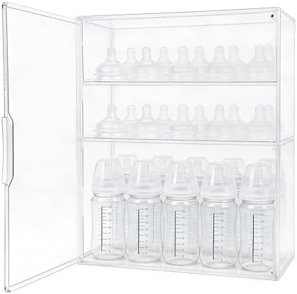 Penitue Baby Bottle Organizer, 3-Tier Clear Acrylic Storage Box by Unknown