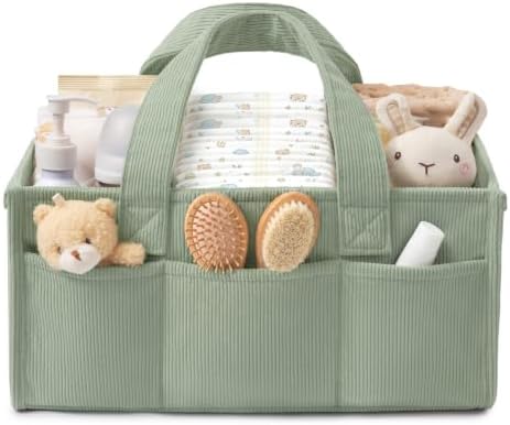 Corduroy Baby Diaper Caddy Organizer by Unknown