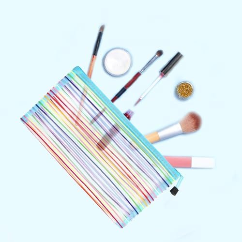 Mesh Bags with Zipper, Nylon Makeup Bag Cosmetic Pouches Travel Organizer Case - Image 2