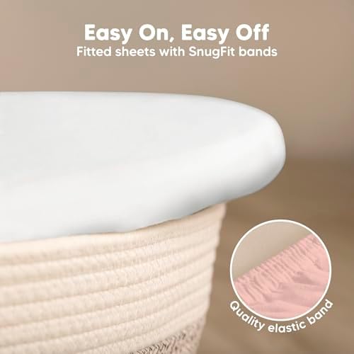 2-Pack Baby Bassinet Sheets Girl, 33x17 Bedside Sheets - Image 5