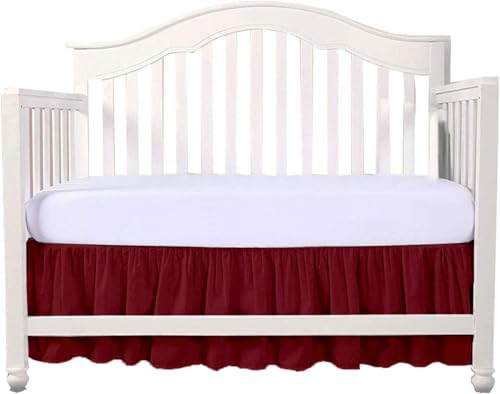 Crib Bed Skirt 28” x 52” with 14” Drop – Split Corners Dust Ruffle, Microfiber by Unknown