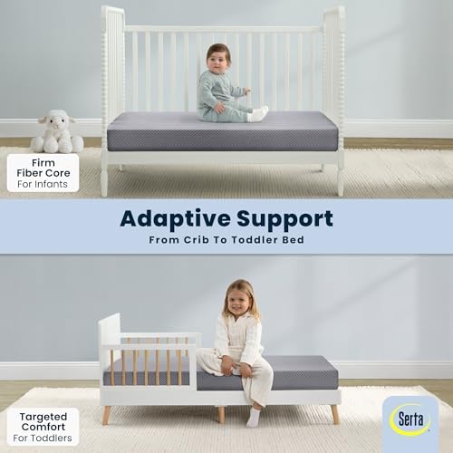 Serta Perfect Start Breathable Limited Two -Stage Crib Mattress and Toddler - Image 5
