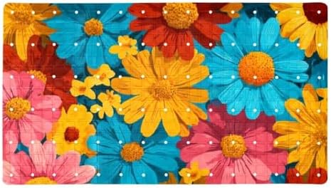 Bathtub Mat Non Slip 26.8x15.1 Inch, Colorful Daisies Shower Mat by Anna+Cowper