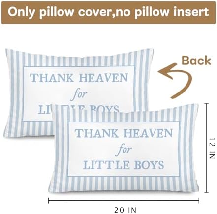 Thank Heaven for Little Boys 12x20 Pillow Cover, Boy Nursery Decor - Image 3
