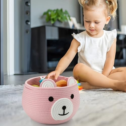PandaEar Cotton Rope Baby Basket, Baby Gift Basket Nursery Laundry Organizer - Image 3