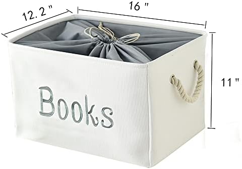 Book Basket for Kids Room, Book Storage Basket Book Organizer for Nursery Room - Image 2