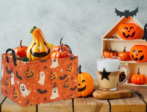 Rectangular Halloween Basket for Boys and Girls Kids Trick or Treat Pumpkin - Image 4