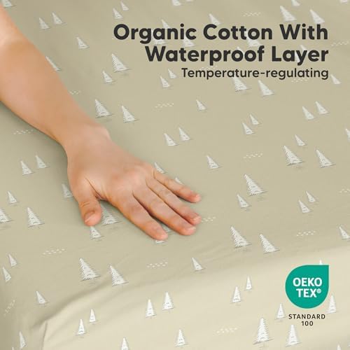 2 Pack and Play Sheets Waterproof Mini Crib Sheet Fitted 38x26 - Image 2