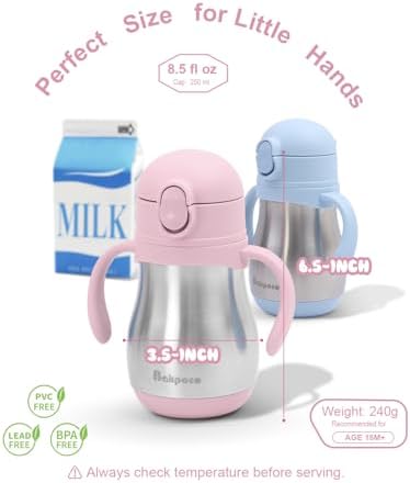 Bakpoco Stainless Steel Sippy Straw Cup - Image 5