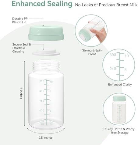 10oz Breastmilk Storage Bottle, Breast Milk Container Collection Bottles - Image 2