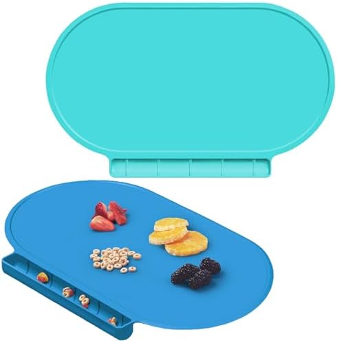 Silicone Placemat for Baby, Silicone Baby Toddlers Non-Slip Tablemats Stain by HeyKids