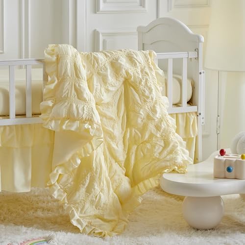 Ruffled Crib Bedding Set Baby Boho Quilted Comforter - Image 6