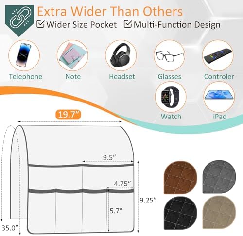 Remote Control Holder for Recliner Non-Slip Armchair Caddy Couch Armrest - Image 2