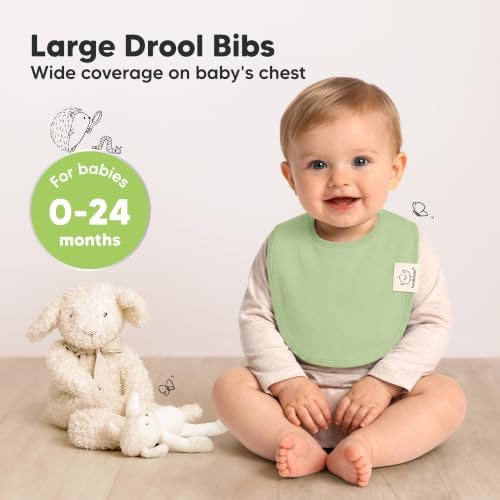 KeaBabies 8-Pack Organic Baby Bibs - Image 2