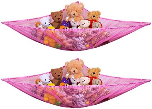 Handy Laundry Stuffed Animal Storage Hammock 2-Pack, Expandable Corner Net by Handy+Laundry
