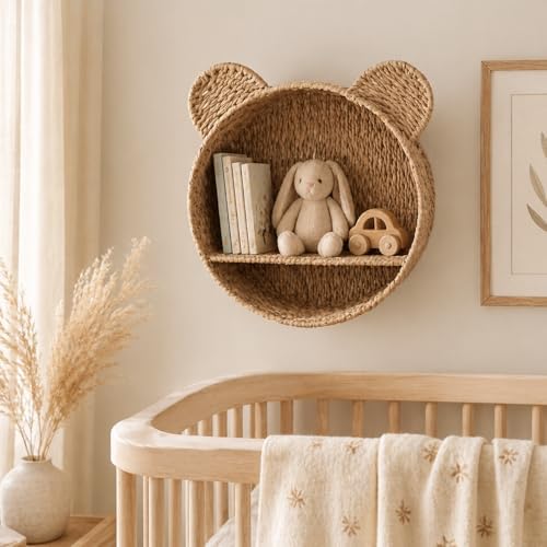 Teddy Bear Shelf, Nursery Shelves, Paper Rope Hanging Basket - Image 6