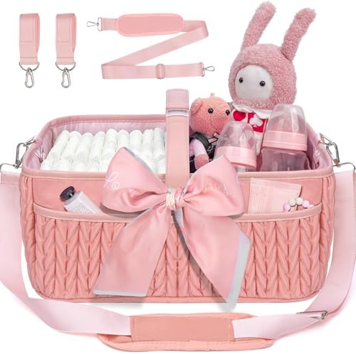 Baby Diaper Caddy Organizer – Adjustable Shoulder Strap, Large Nursery Storage by HLWDFLZ