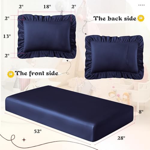 KKJIAF 3 Piece Navy Blue Toddler Sheet Set - Image 5