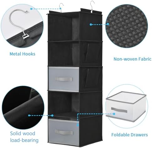 5-Layer Suspended Fabric Shelf Organizer, Equipped - Image 4