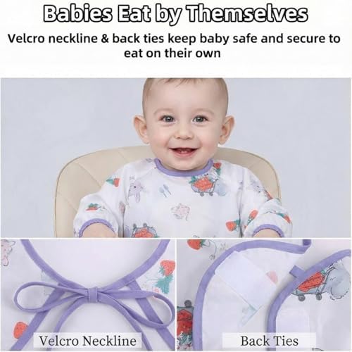 Adjustable Long Sleeve Baby Bibs - Image 2