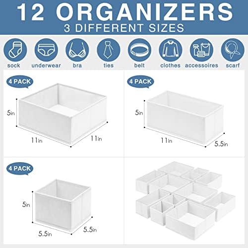 Criusia Drawer Organizer Clothes 12 Pack - Image 3