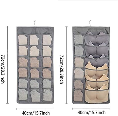 Closet Hanging Organizer with Mesh Pockets & Rotating Metal Hanger, Dual Sided - Image 4