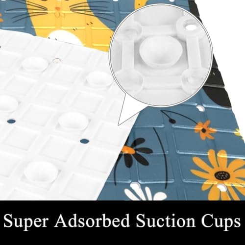 Shower Mat Non Slip, Cat Daisy Anti Slip Bath Mat - Image 3