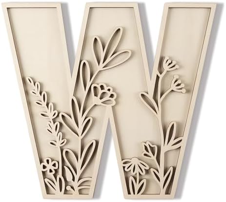 Layered 12 Inch Large Wooden Letters W by LonganCraft