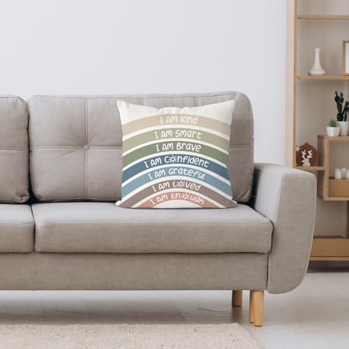 QIYUHOY Reseda Boho Rainbow Classroom Throw Pillow Covers, 20x20 Inch - Image 4