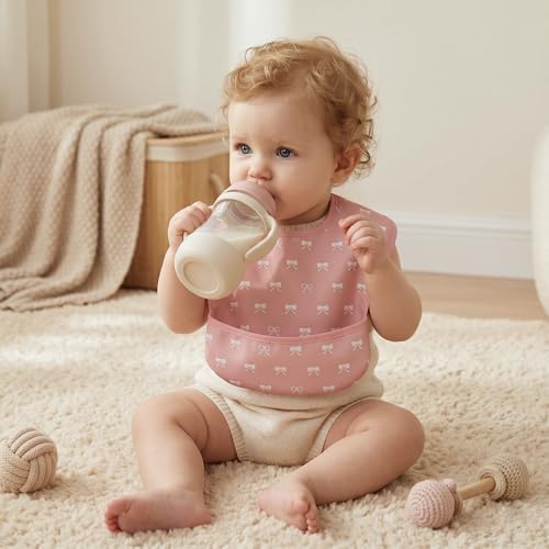 3 Pack Waterproof Baby Bibs for Eating, Mess Proof Feeding Bib - Image 6