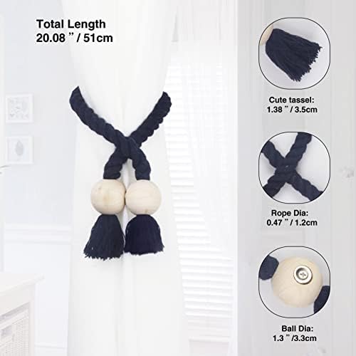 Magnetic Curtain Tiebacks Decorative Tie Back Drapes Holdbacks Nieffeiy - Image 3