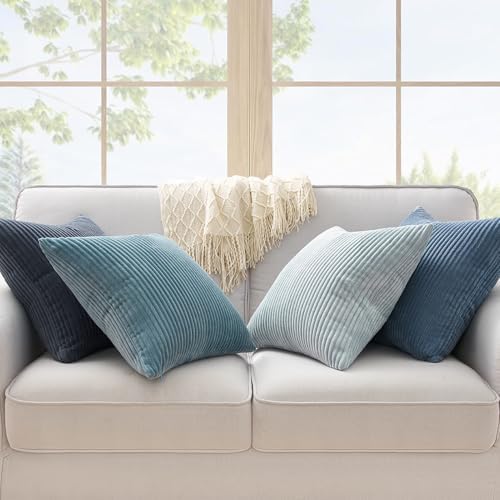 Topfinel Decorative Throw Pillow Covers Aque Teal Blue Gray Series, Summer - Image 2