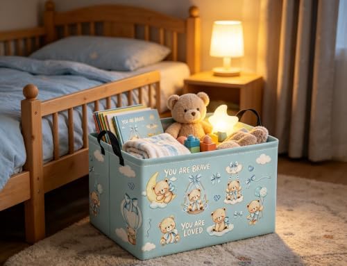 Rectangular Kids Storage Basket Baby Gift Basket Cute Toy Storage Bin Organizer - Image 6