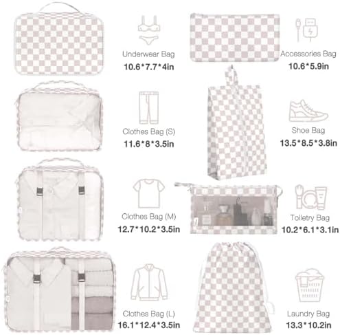 8 Set Packing Cubes for Suitcases, Packing Cubes - Image 2