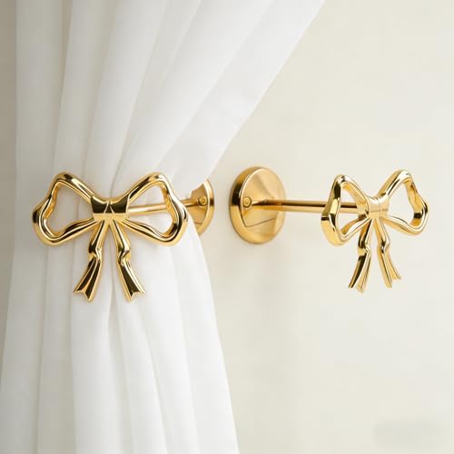Elegant Gold Bow Curtain Holdbacks by Fuwlhw