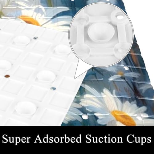 Shower Mat Non Slip, Daisies Butterflies Anti Slip Bath Mat - Image 3