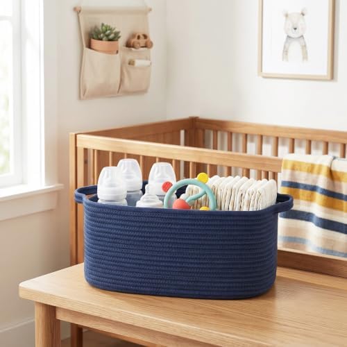 Large Blue Storage Basket, 16.5" x 12.5" x 7" Big Gift Basket Empty, - Image 7
