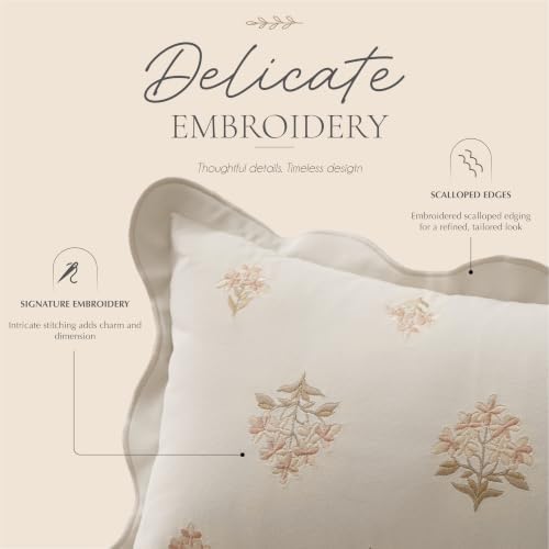 BlissBlush Throw Pillow Cover 20x20, Cream White Velvet Decorative Pillow Cover - Image 2