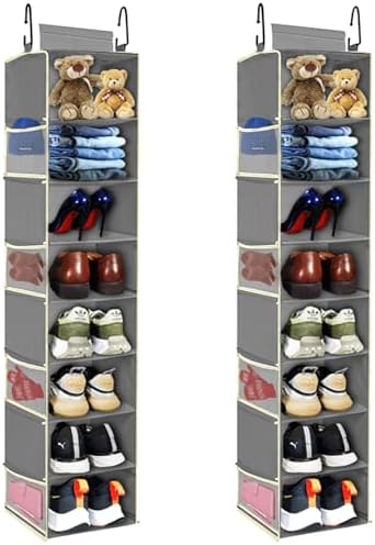 2 Pack Large-Sized Hanging Shoe Organizer 8-Shelf, Hanging Closet Organizer by ROOMTALK