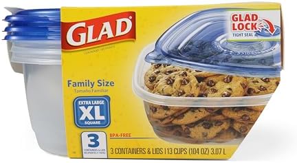 Glad GladWare XL Square Food Storage Containers, 104 Oz - Image 2