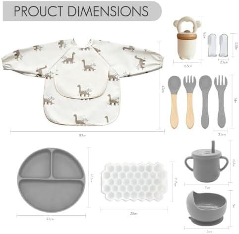 Silicone Baby Feeding Set, Divided Plate, Training Cup, Fruit Feeder & Freezer - Image 3